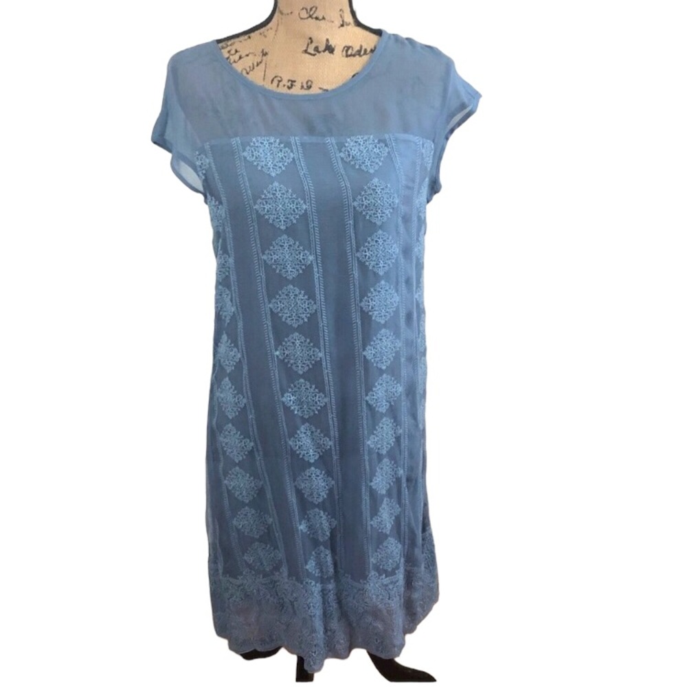 Sundance blue short sleeve dress Sz XS